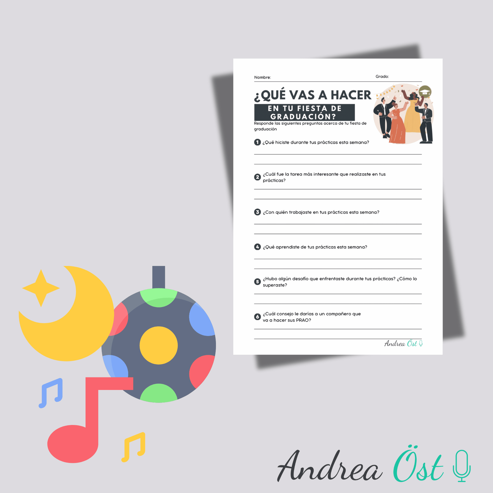 PAQUETE La fiesta de graduación en clase de Ele